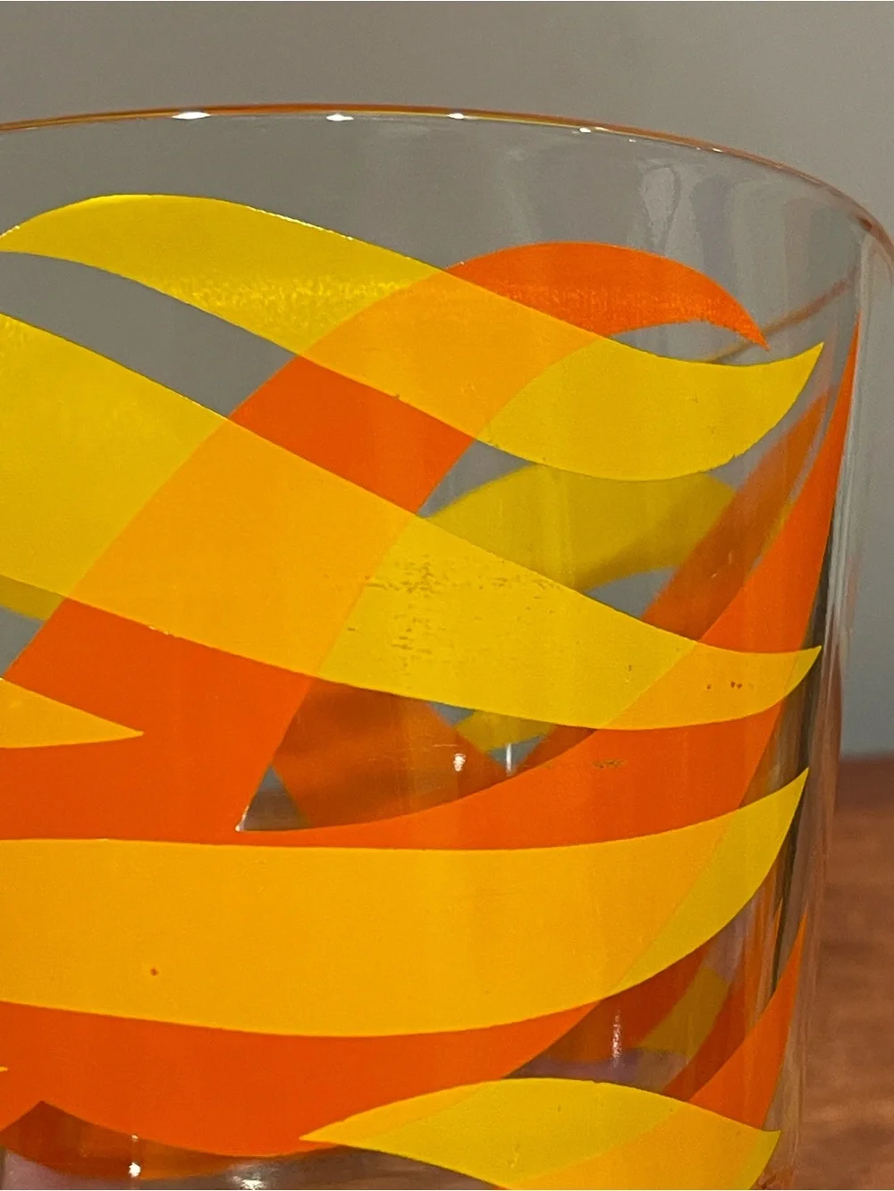 READ STARLYTE Mid Century Modern MCM Glass Ice Bucket 5” Orange Yellow